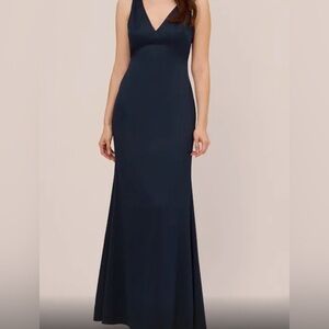 Adrianna Papell Women's Lace-Trim Cowl-Back Mermaid Gown